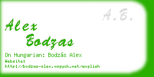 alex bodzas business card