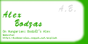 alex bodzas business card